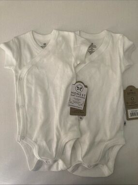 The Honest Company White Infant Side-Snap Kimono Bodysuit Duo